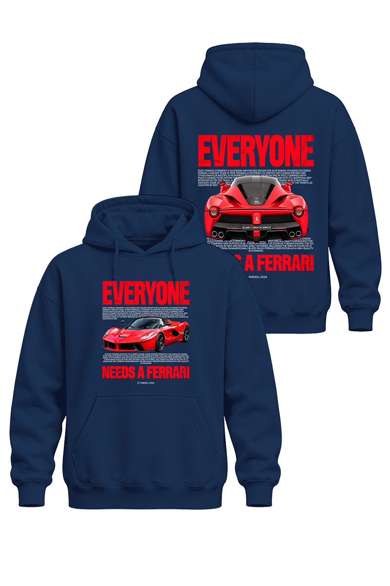 Everyone Ferrari Ön ve Arka Baskılı Kaliteli Unisex Kapşonlu Sweatshirt