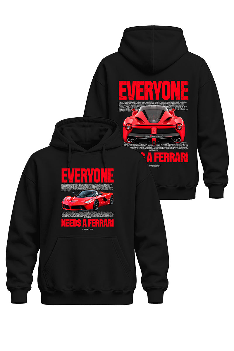 Everyone Ferrari Ön ve Arka Baskılı Kaliteli Unisex Kapşonlu Sweatshirt
