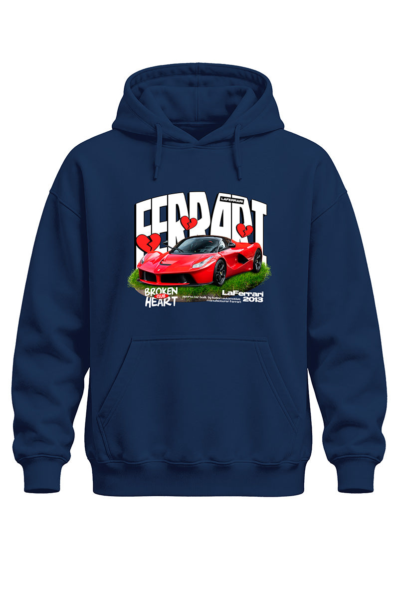 Broken Ferrari Baskılı Kaliteli Unisex Kapşonlu Sweatshirt