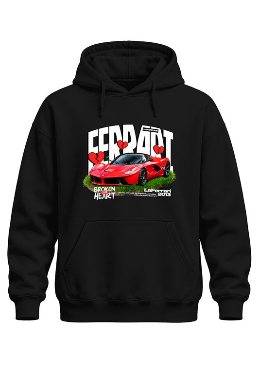 Broken Ferrari Baskılı Kaliteli Unisex Kapşonlu Sweatshirt