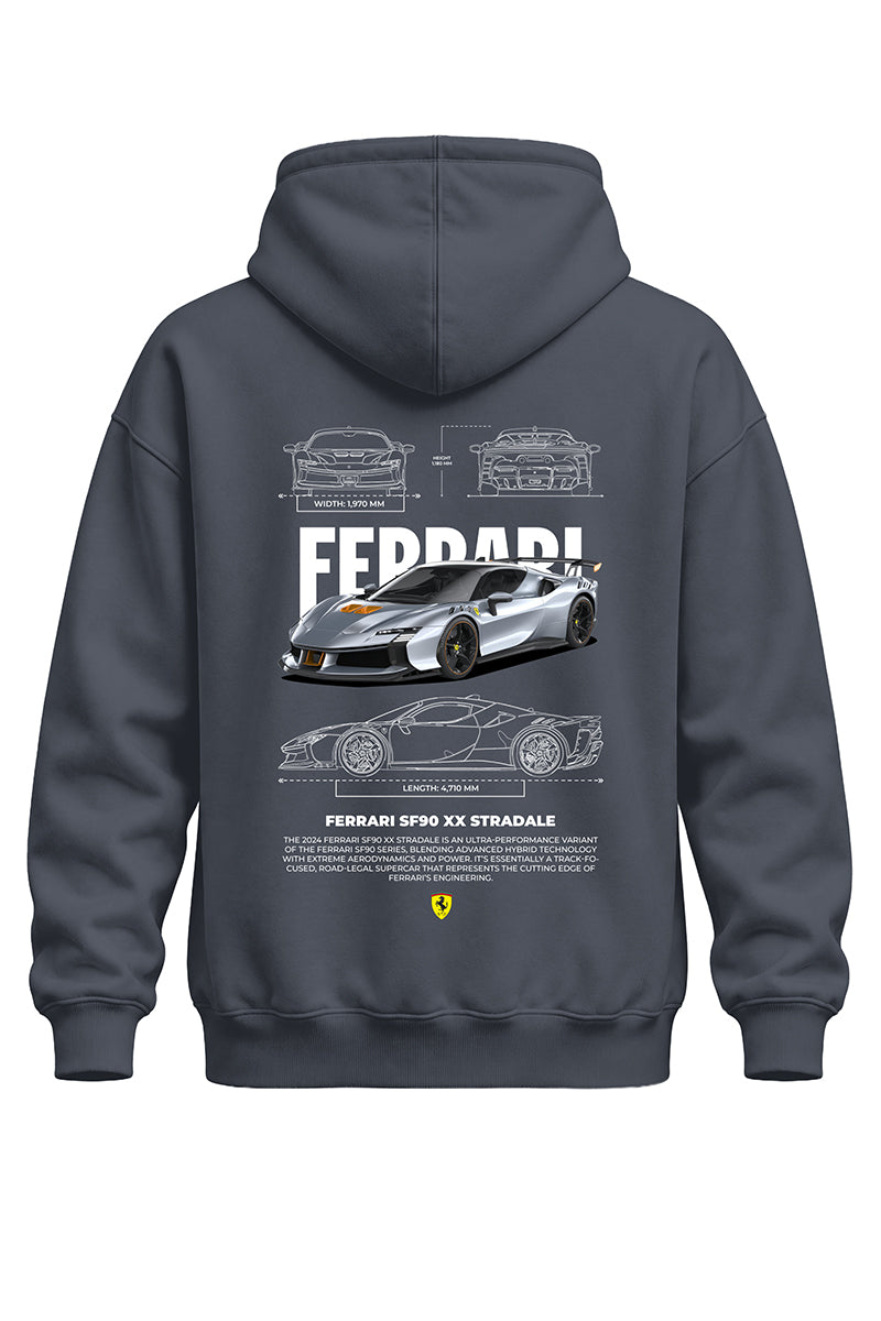 Ferrari Stradale Baskılı Kaliteli Unisex Kapşonlu Sweatshirt