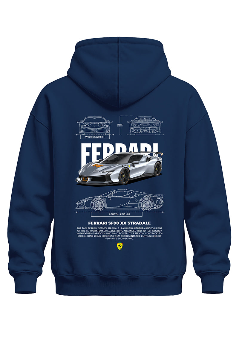 Ferrari Stradale Baskılı Kaliteli Unisex Kapşonlu Sweatshirt