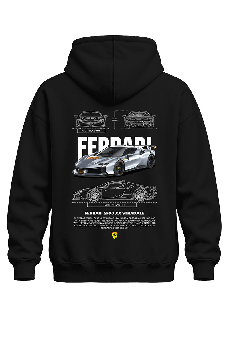 Ferrari Stradale Baskılı Kaliteli Unisex Kapşonlu Sweatshirt