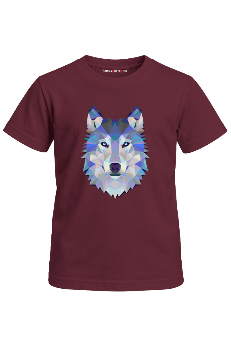 Grafik Kurt Baskılı Unisex Çocuk Tişört