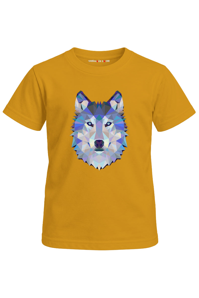 Grafik Kurt Baskılı Unisex Çocuk Tişört