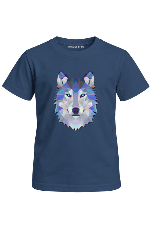 Grafik Kurt Baskılı Unisex Çocuk Tişört