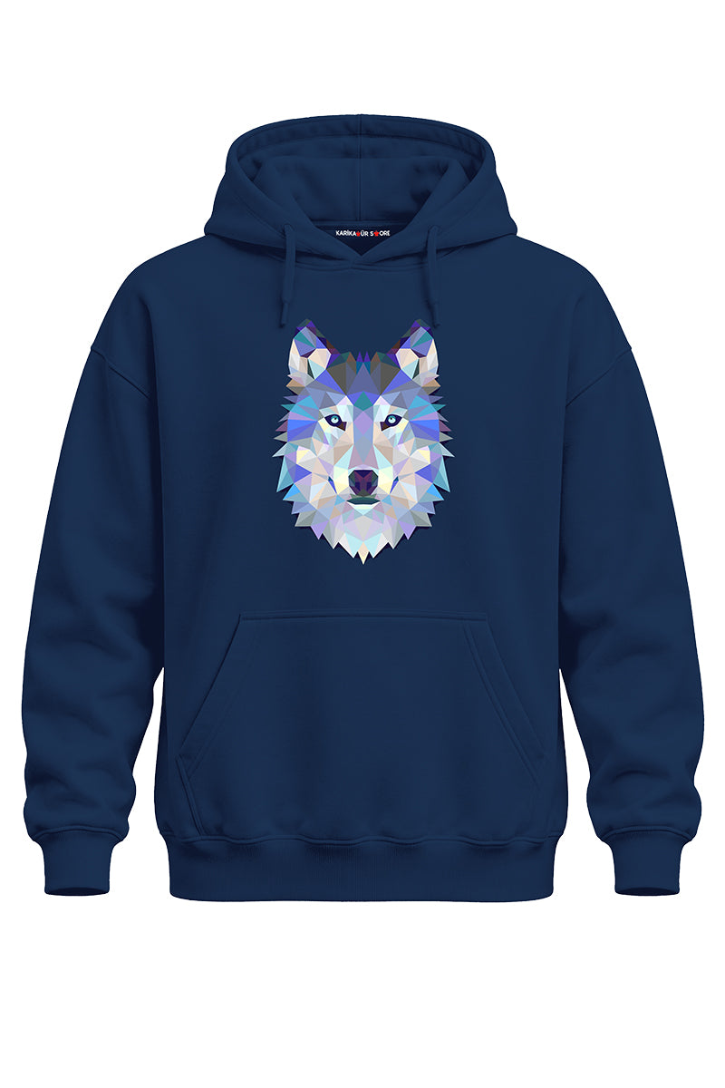 Grafik Kurt Baskılı Kaliteli Unisex Kapşonlu Sweatshirt