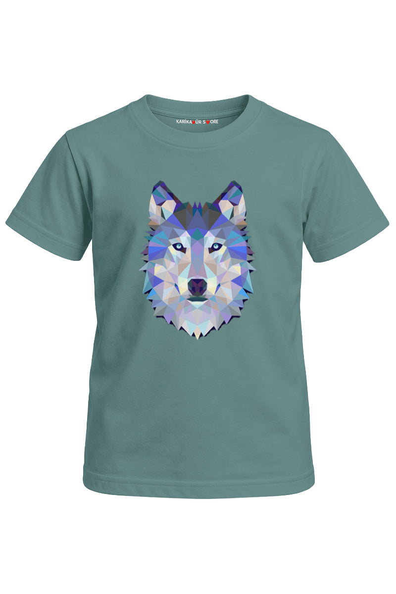 Grafik Kurt Baskılı Unisex Çocuk Tişört