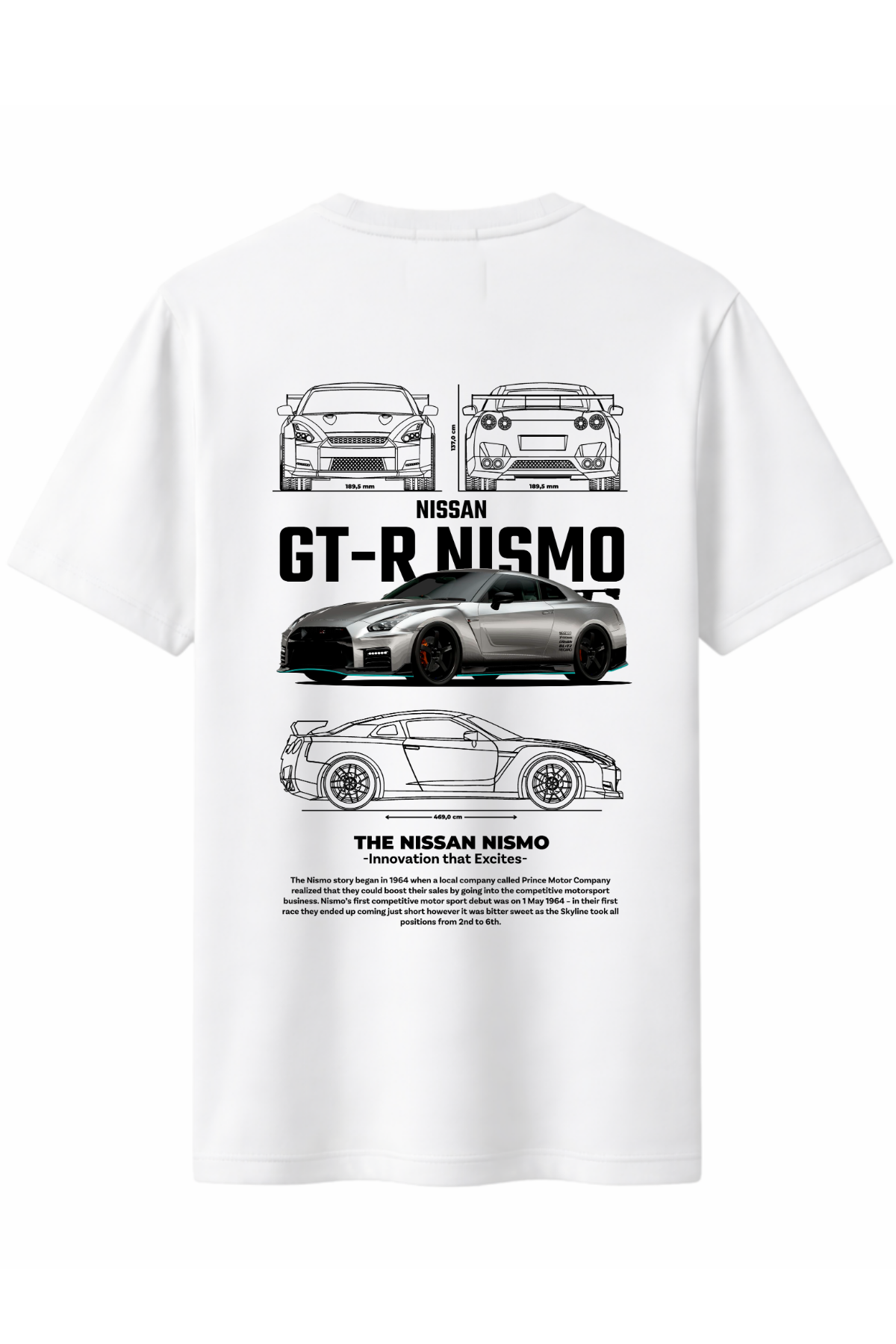GTR Nismo Arka Baskılı Kaliteli Unisex Tişört