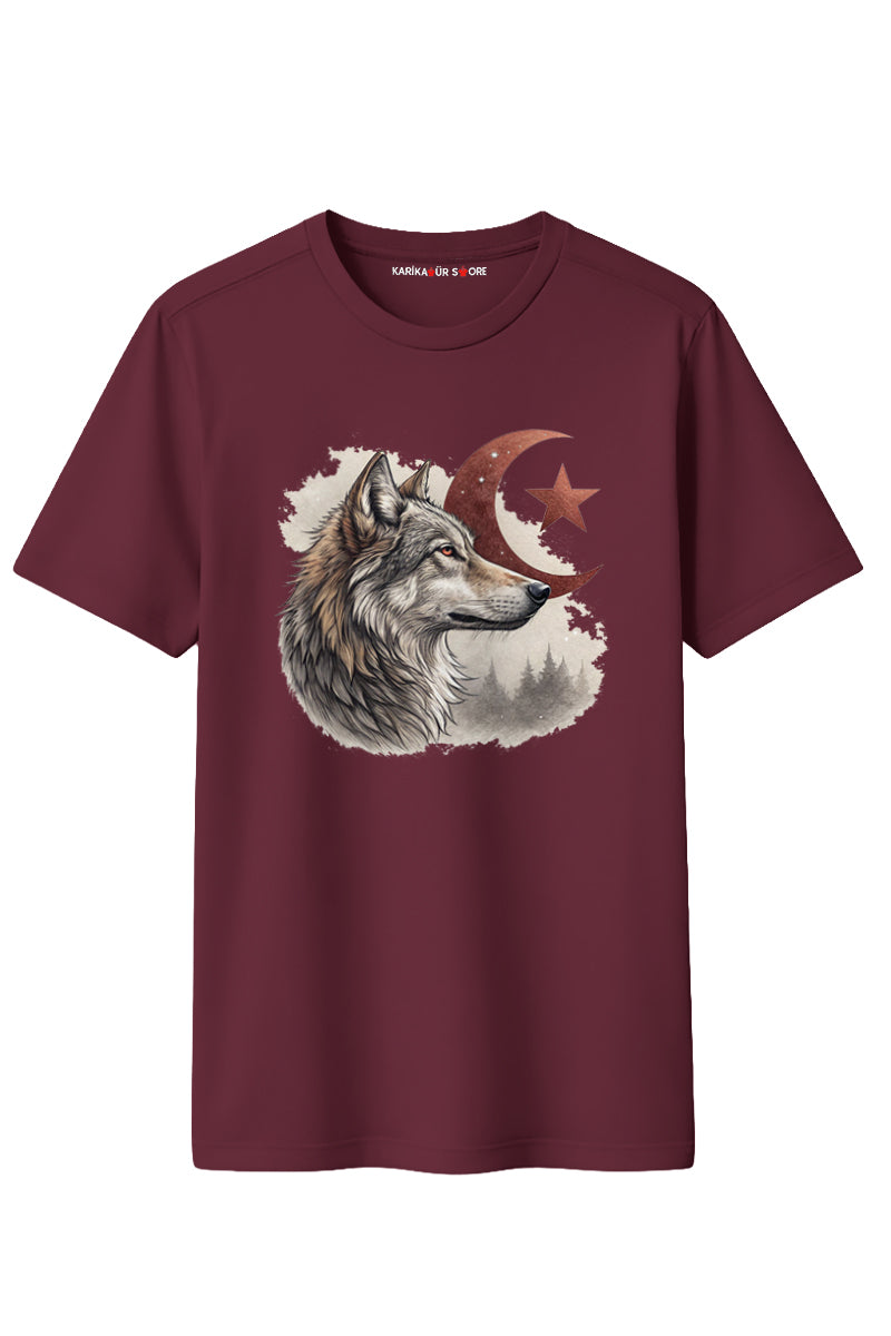 Kurt ve Bayrak Tasarımlı Kaliteli Unisex Tişört