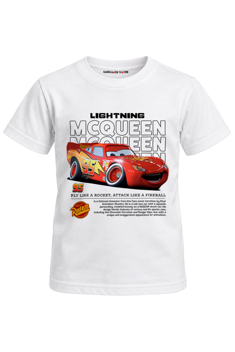 Şimsek Mcqueen Baskılı Unisex Çocuk Tişört