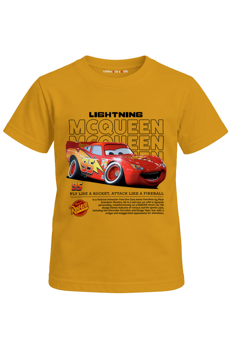 Şimsek Mcqueen Baskılı Unisex Çocuk Tişört