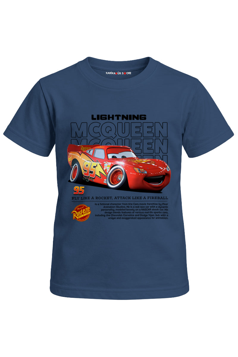 Şimsek Mcqueen Baskılı Unisex Çocuk Tişört
