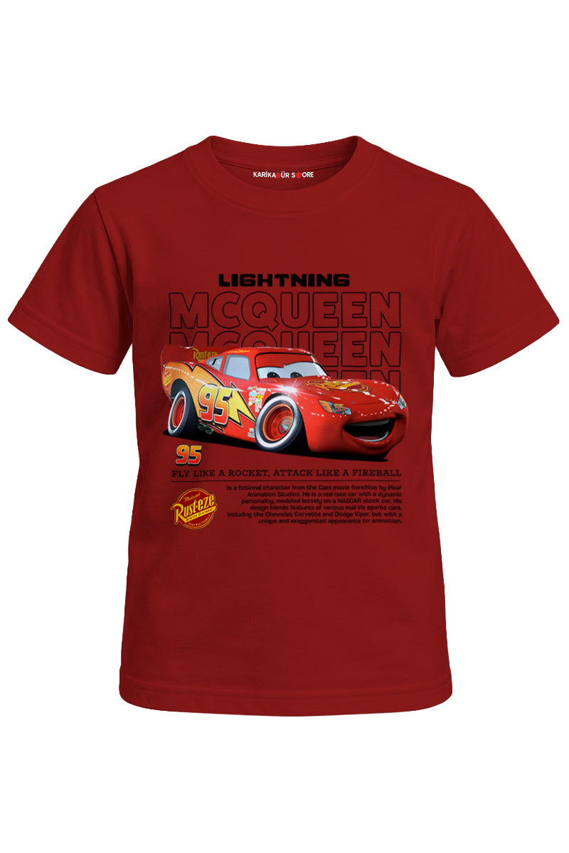Şimsek Mcqueen Baskılı Unisex Çocuk Tişört