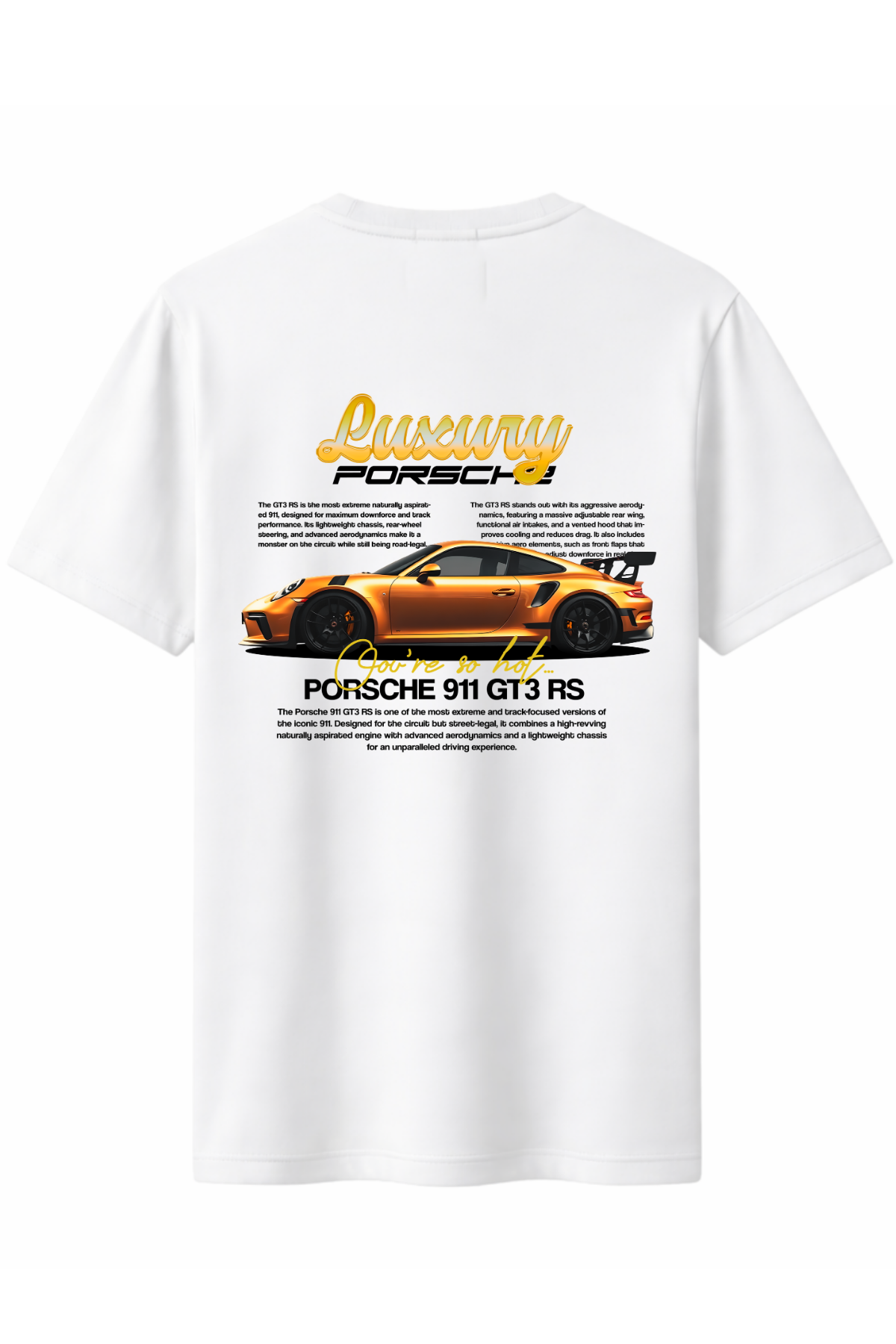 Luxury Porsche Arka Baskılı Kaliteli Unisex Tişört