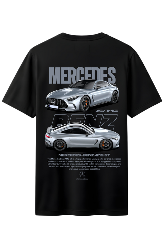 Mercedes Benz Amg Gri Ön ve Arka Baskılı Kaliteli Unisex Tişört