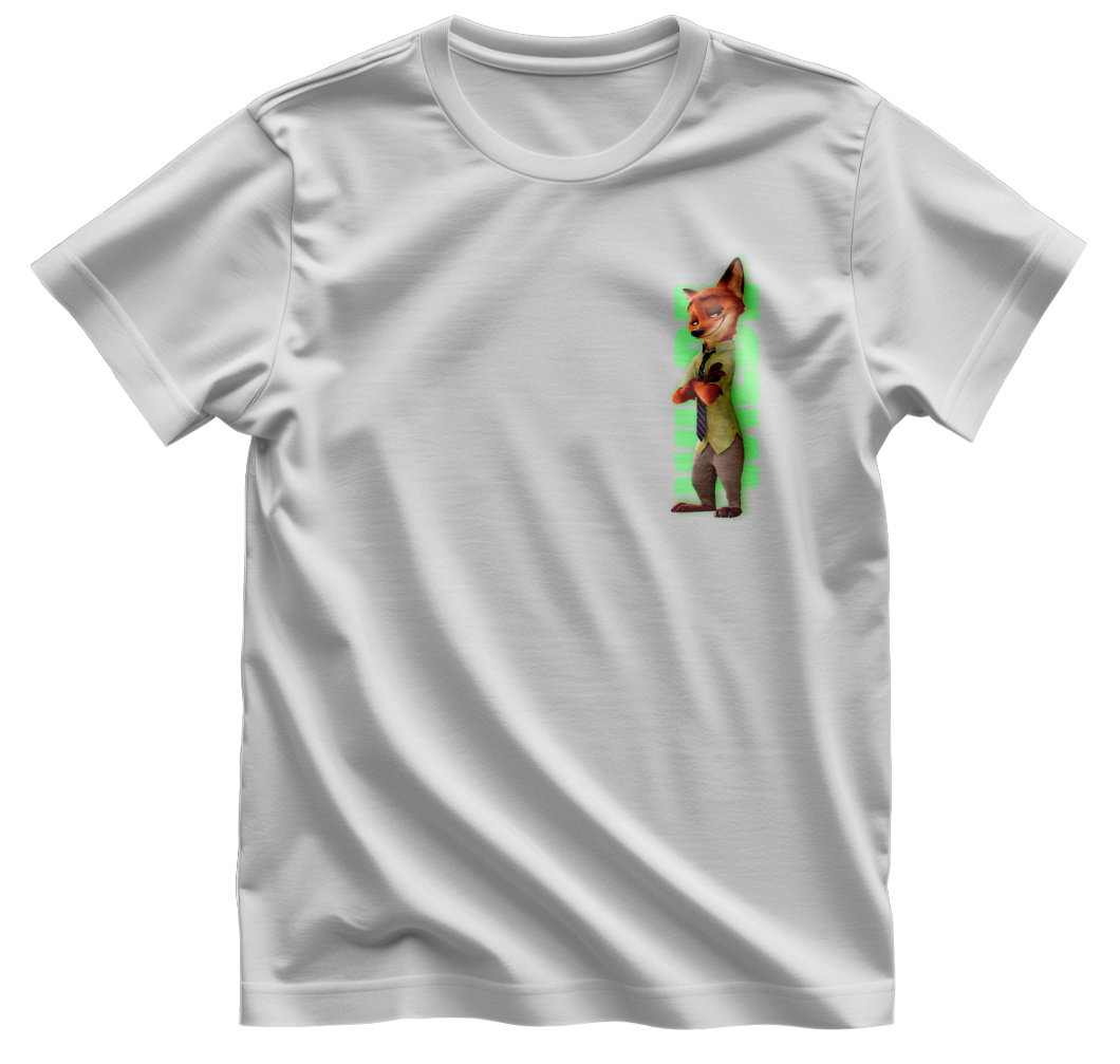 Zootropols Nick Wilde Çift Tişörtleri Kaliteli Baskılı Tişört