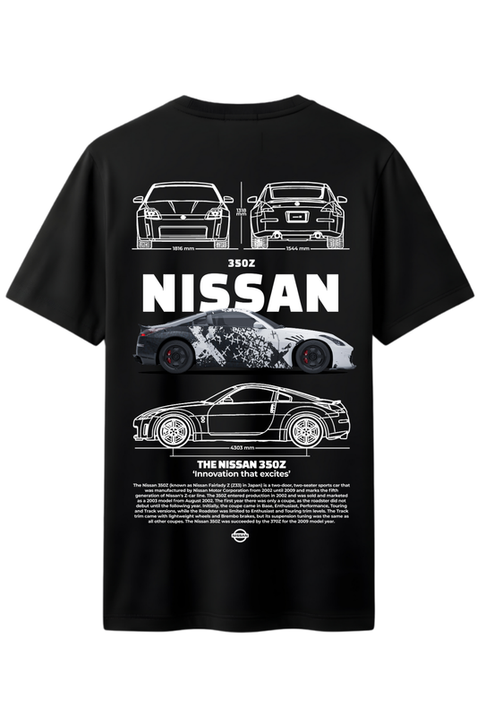 Nissan 350z Arka Baskılı Kaliteli Unisex Tişört