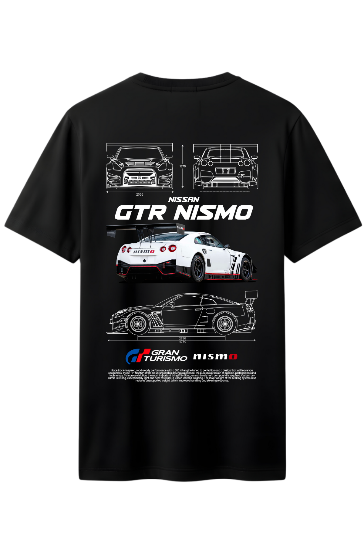 Nissan Nismo GTR Arka Baskılı Kaliteli Unisex Tişört