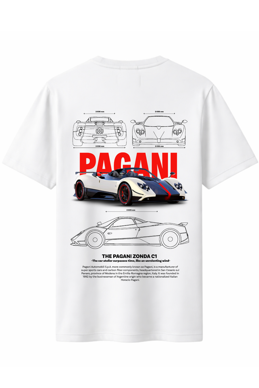 PAGANİ Zonda Karbon Arka Baskılı Kaliteli Unisex Tişört