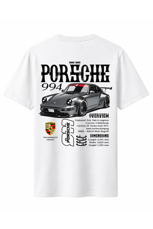 Porcsh 994 Siyah Ön ve Arka Baskılı Kaliteli Unisex Tişört