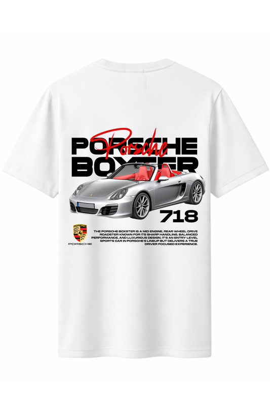 Porcsh boxter 718 Arka Baskılı Kaliteli Unisex Tişört