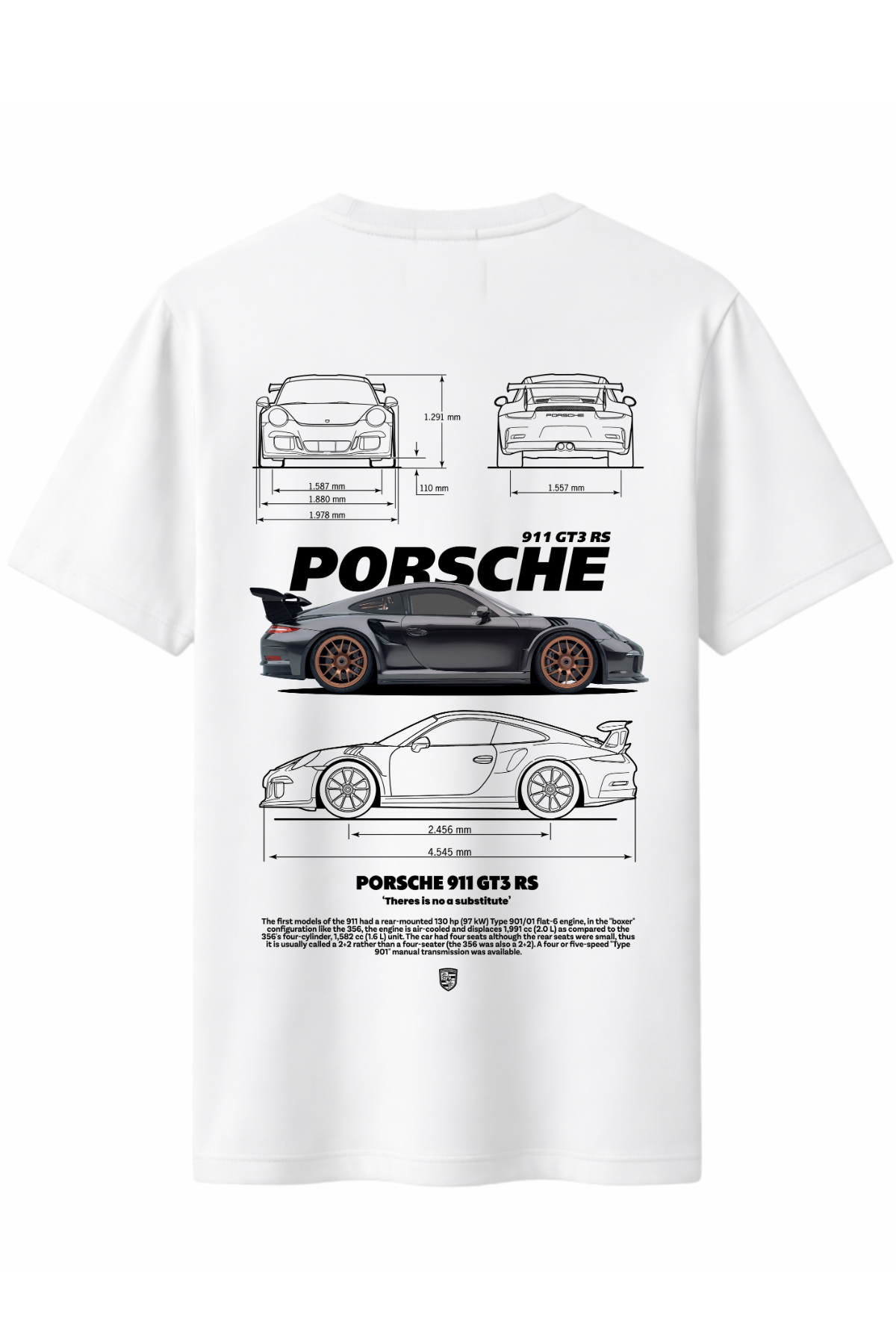 Porshe 911 Arka Baskılı Kaliteli Unisex Tişört
