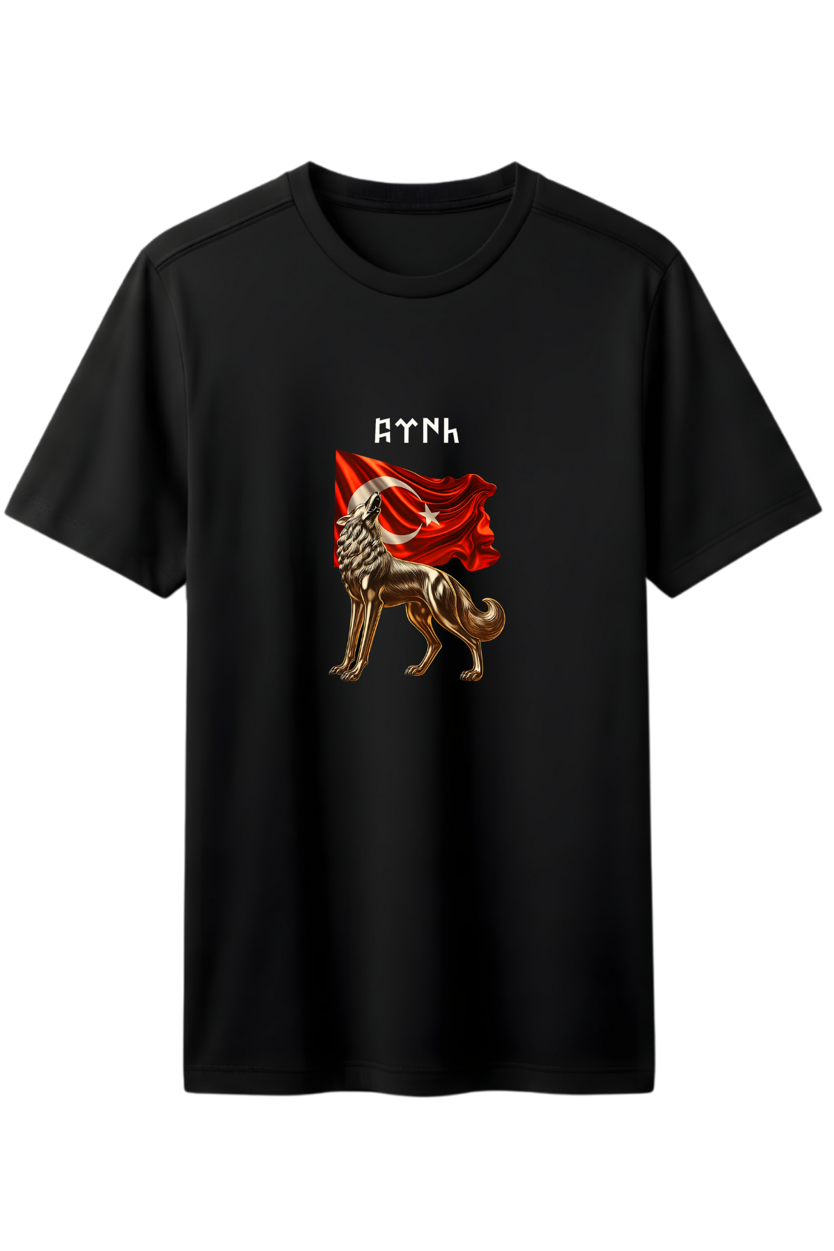 Metalik Kurt Baskılı Kaliteli Unisex Tişört
