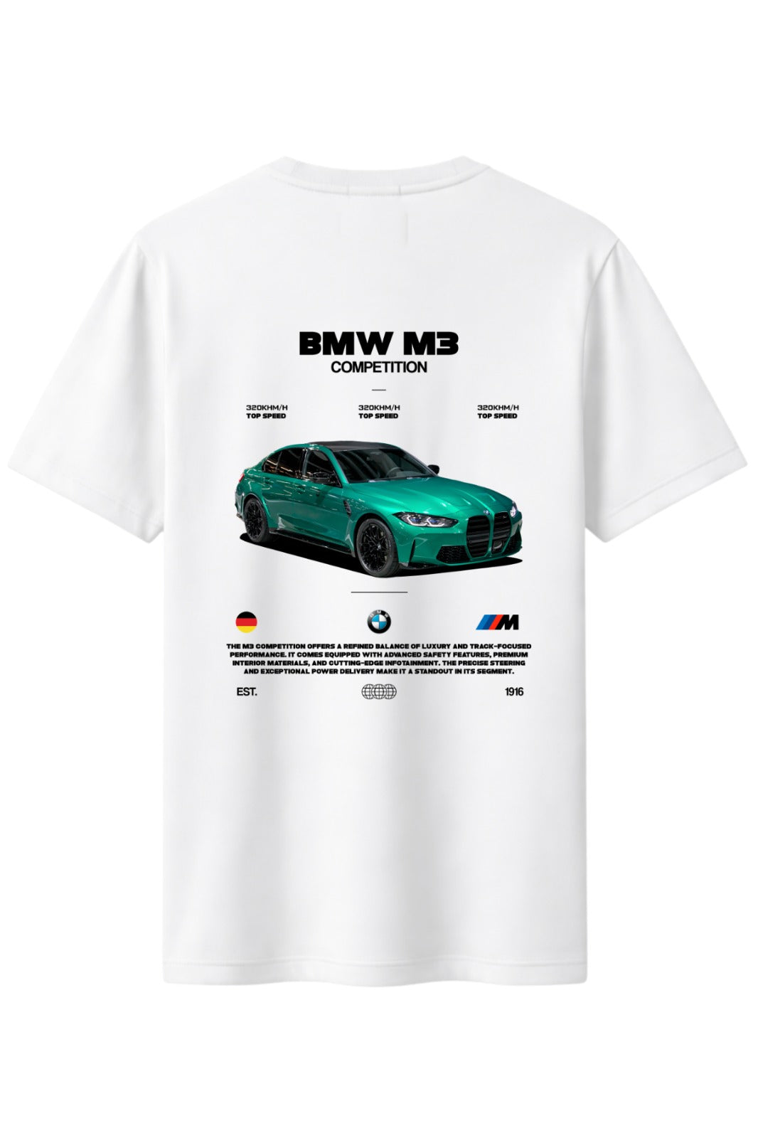 BMW M3 Competiton Baskılı Kaliteli Unisex Tişört