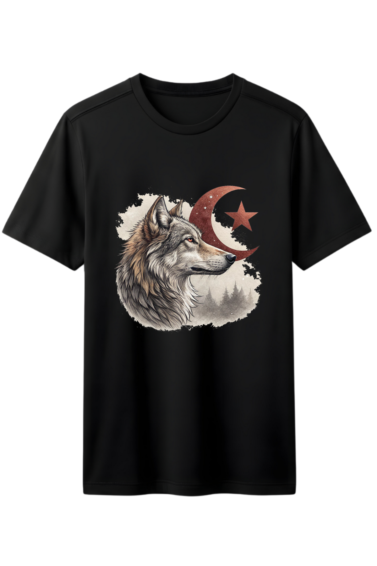 Kurt ve Bayrak Tasarımlı Kaliteli Unisex Tişört